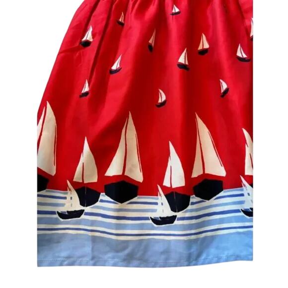 Janie and Jack Red Nautical Sailboat Dress Size 4 - Picture 4 of 11